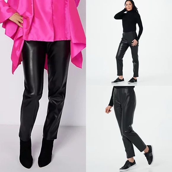 Rubin Singer Studio Small Faux Leather Pull-On Pants in Black New - Picture 1 of 5